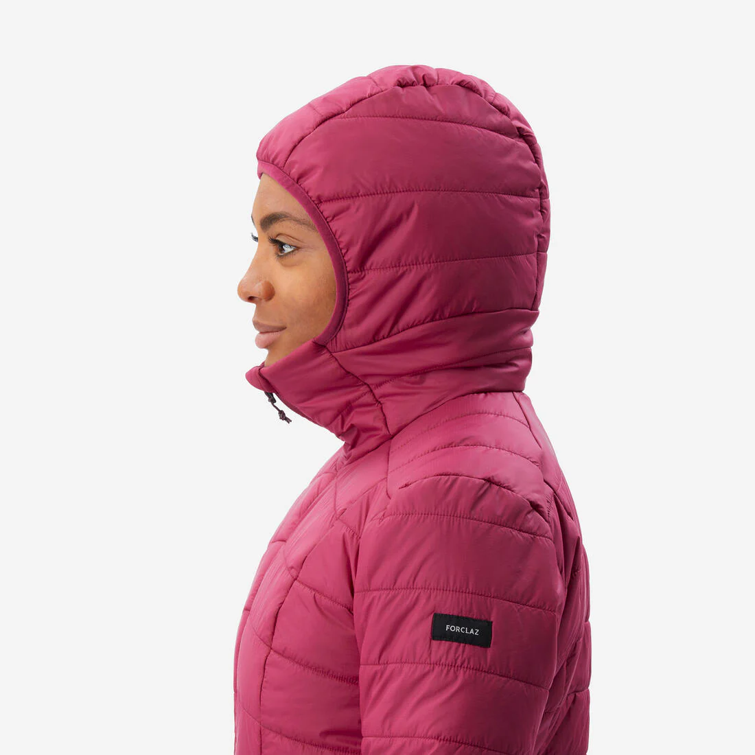 Chamarra de trekking acolchada y sintética con capucha negra para mujer MT100 - Image 20