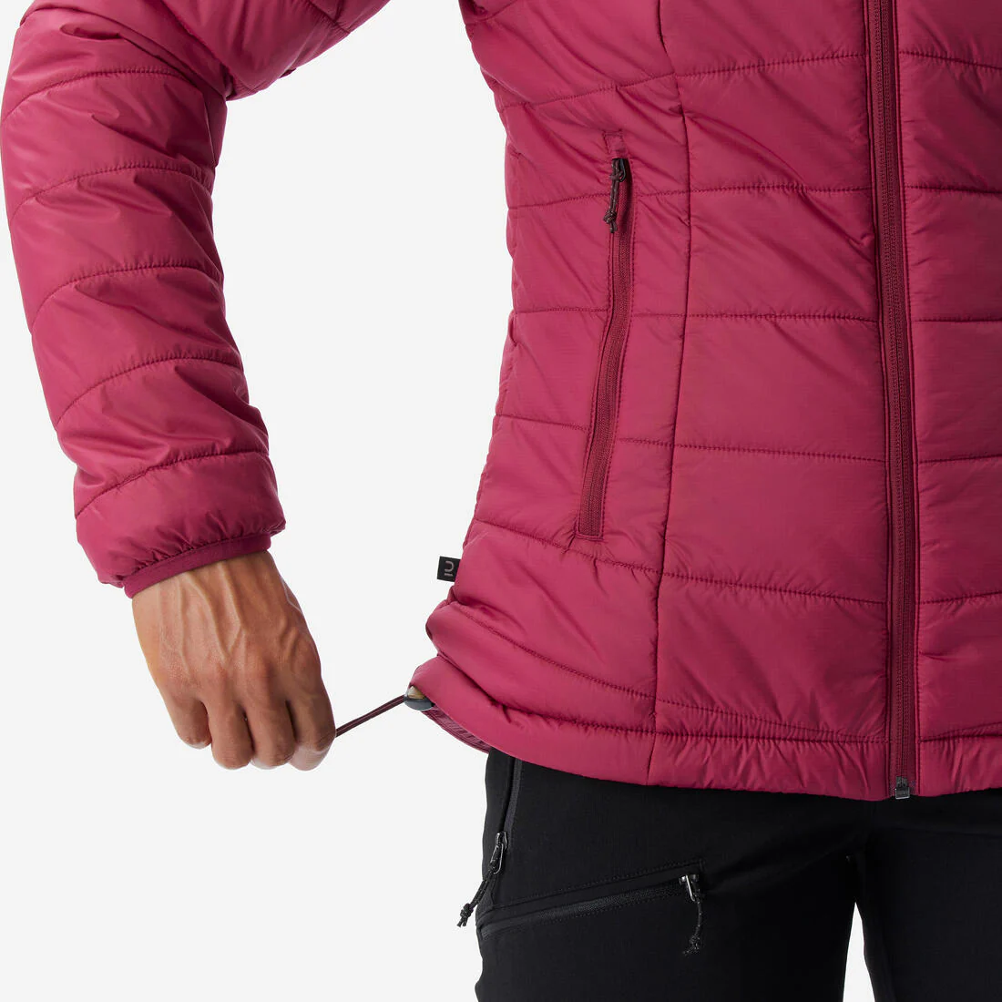 Chamarra de trekking acolchada y sintética con capucha negra para mujer MT100 - Image 42