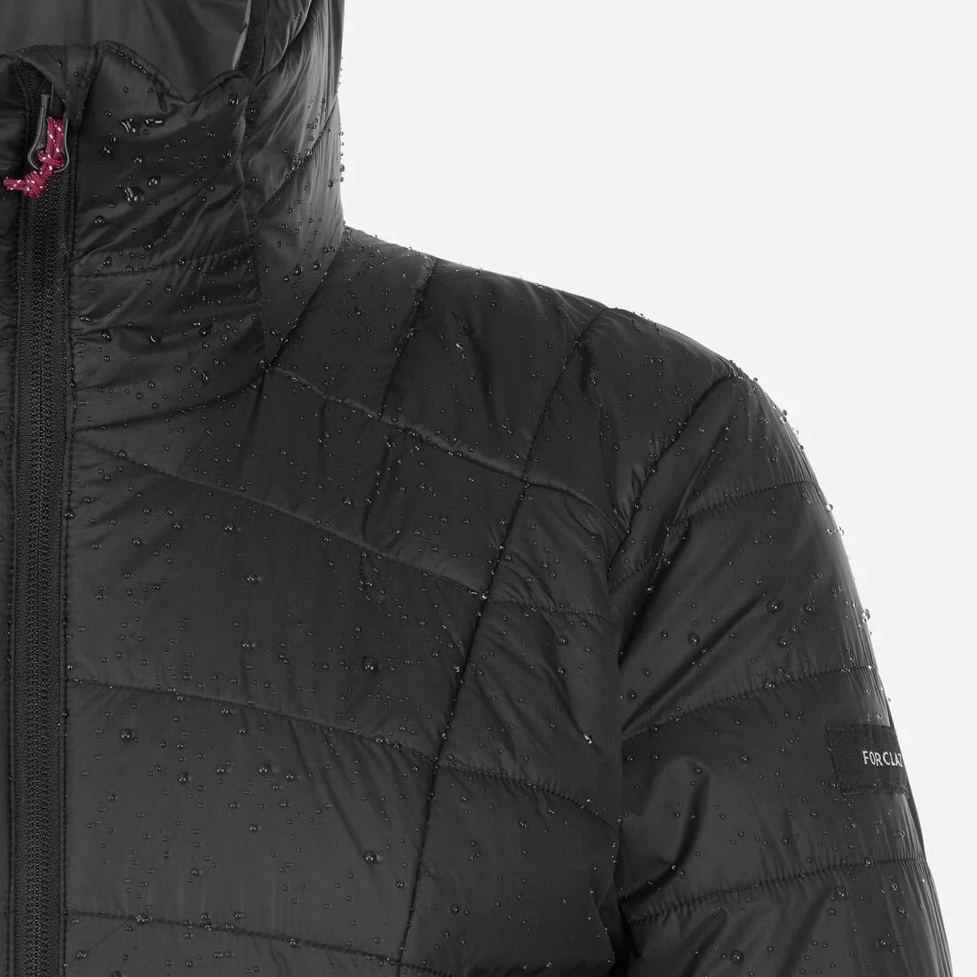 Chamarra de trekking acolchada y sintética con capucha negra para mujer MT100 - Image 9