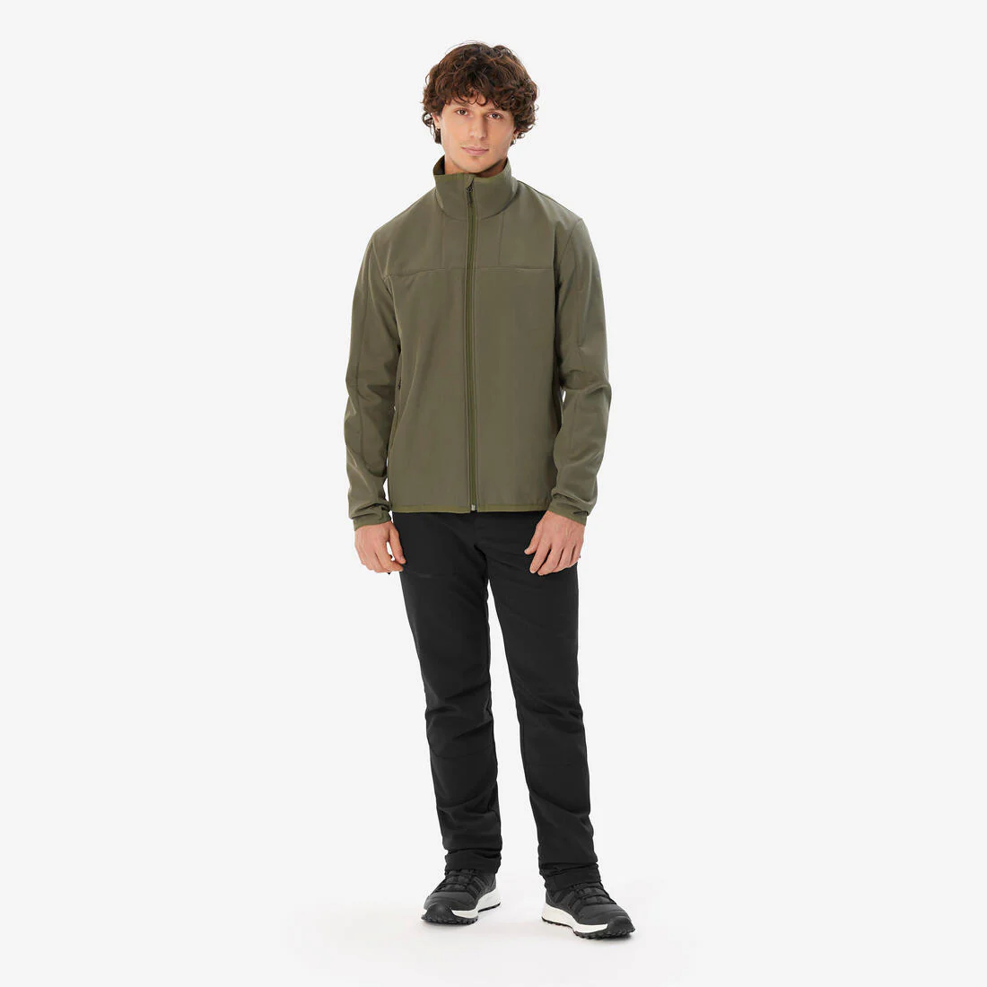 Chamarra de trekking rompevientos negra para hombre Softshell MT100 - Image 4