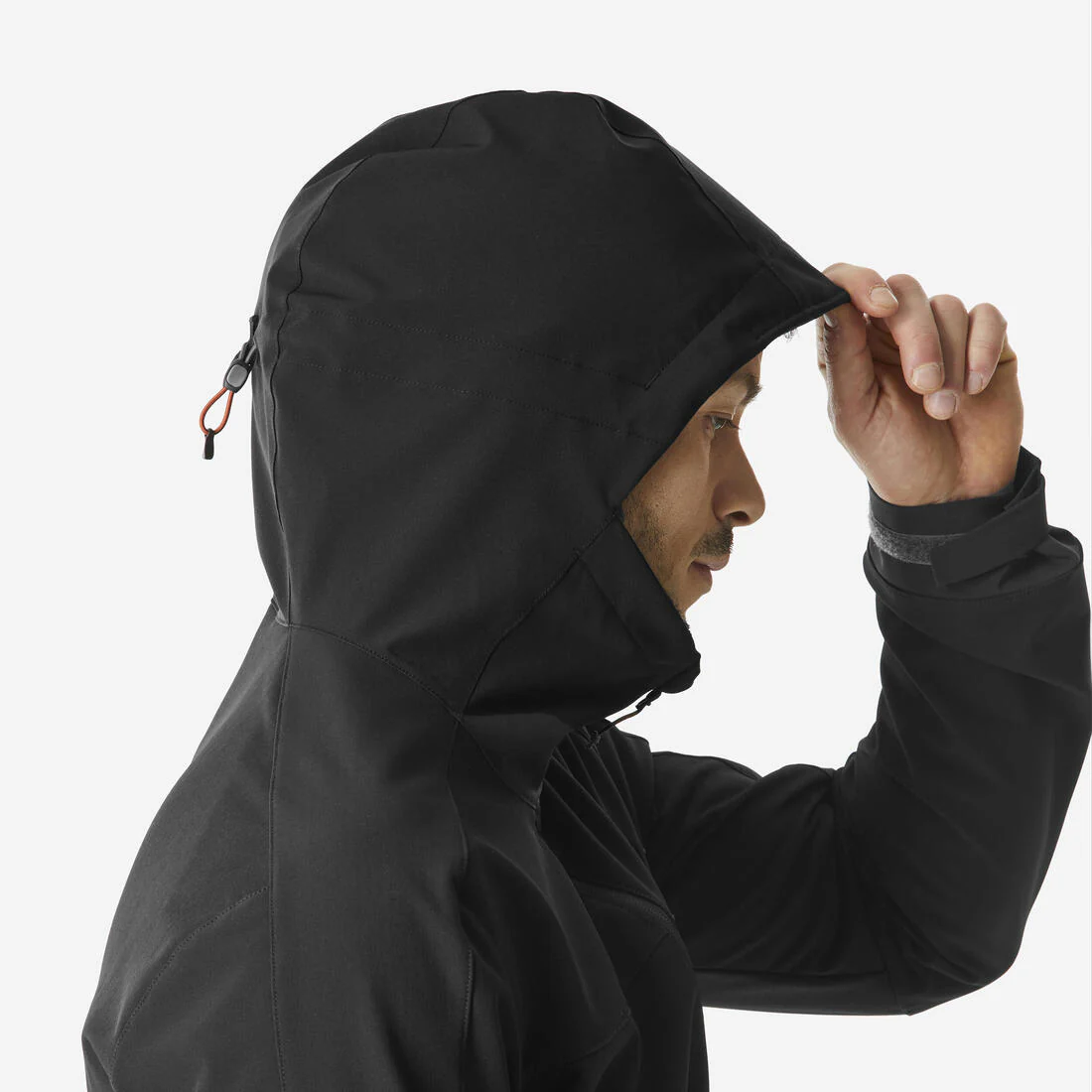 Chamarra de trekking rompevientos negra para hombre Softshell MT500 - Image 5