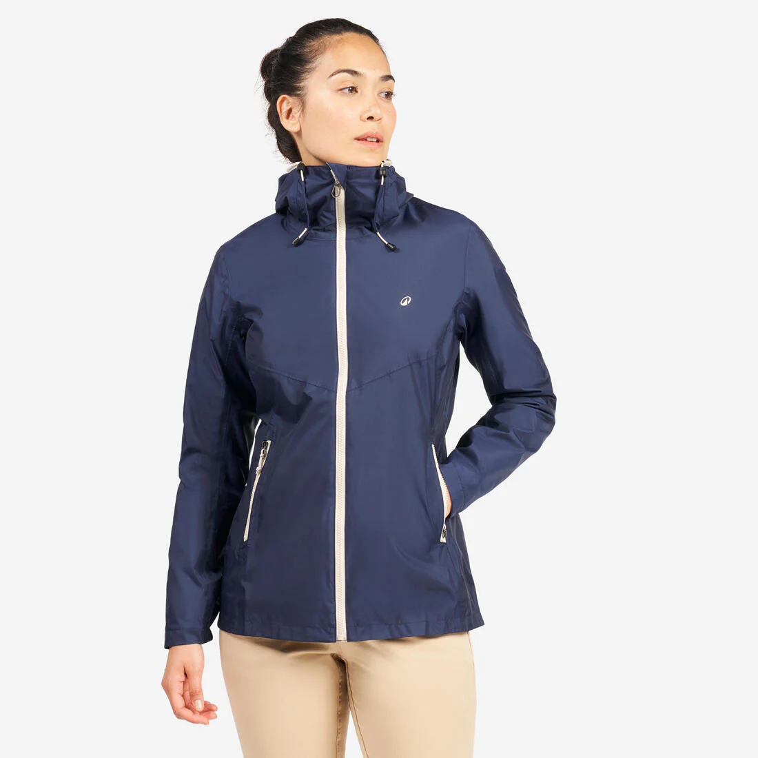 Chamarra de vela impermeable para lluvia gris con para mujer Sailing 100 - Image 10