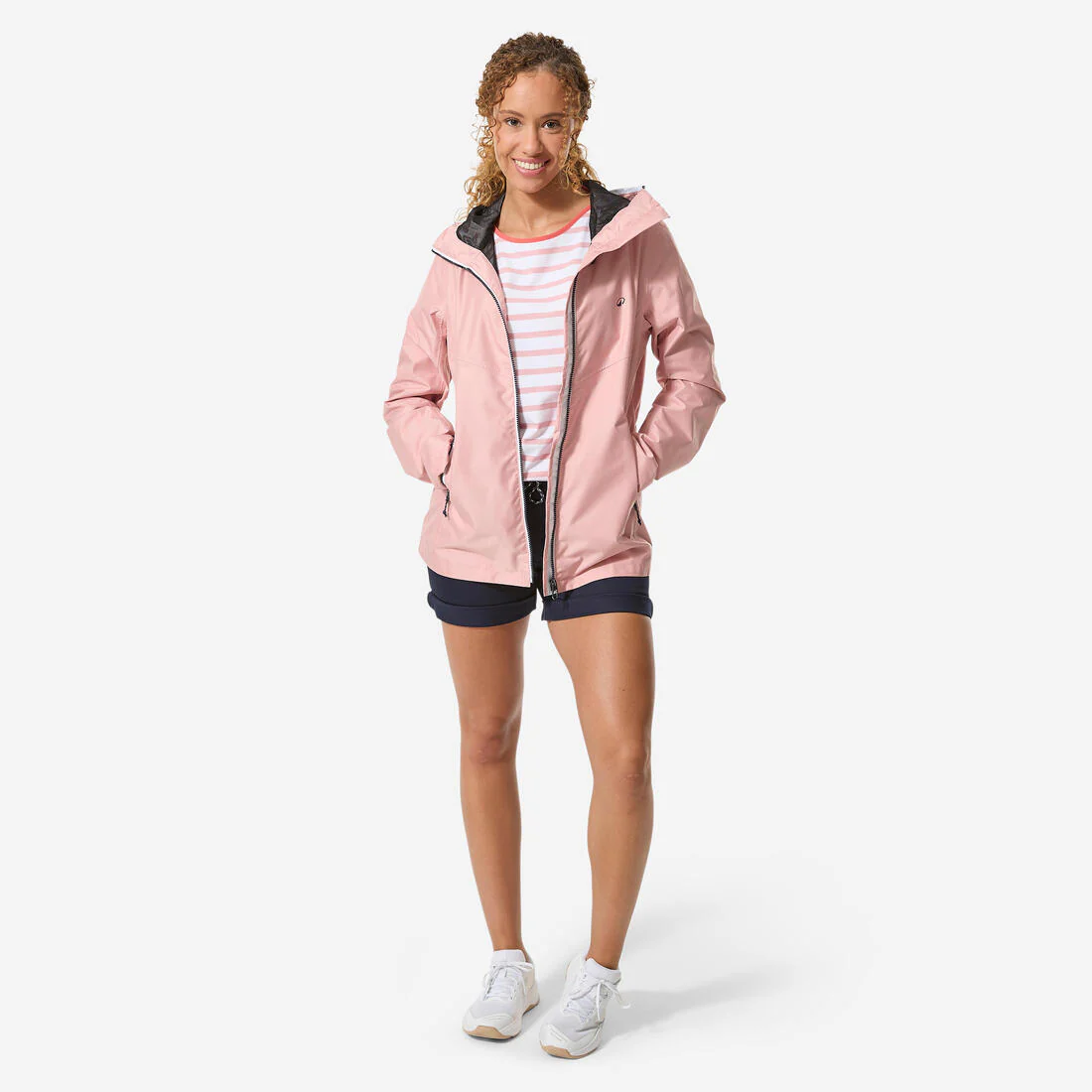 Chamarra de vela impermeable para lluvia gris con para mujer Sailing 100 - Image 12
