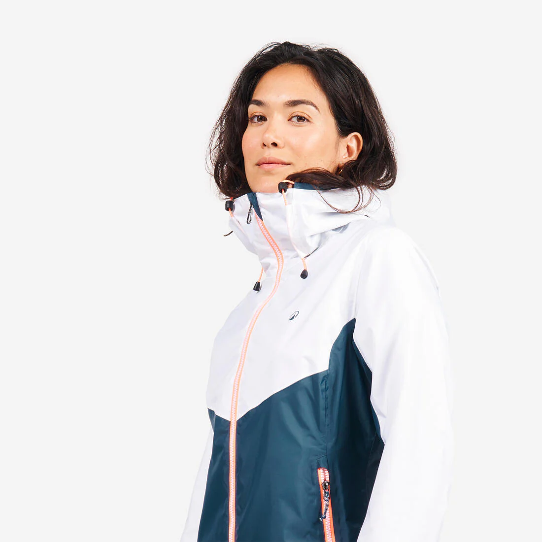 Chamarra de vela impermeable para lluvia gris con para mujer Sailing 100 - Image 14