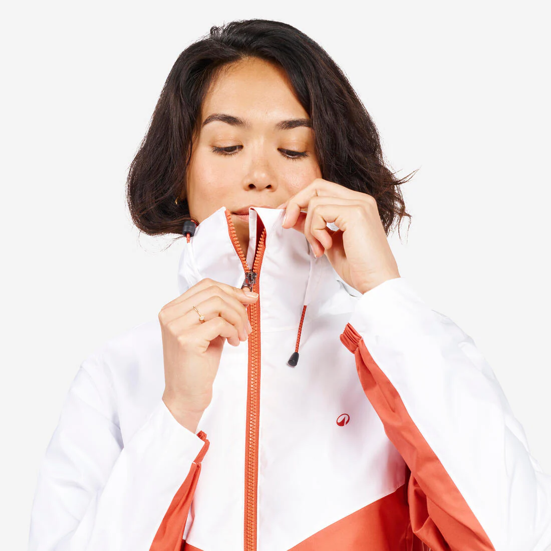 Chamarra de vela impermeable para lluvia gris con para mujer Sailing 100 - Image 15