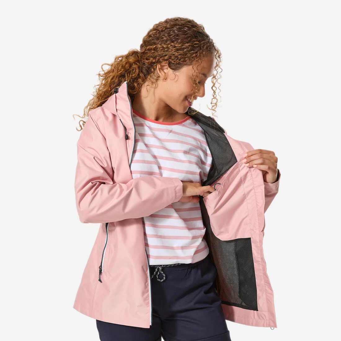 Chamarra de vela impermeable para lluvia gris con para mujer Sailing 100 - Image 31