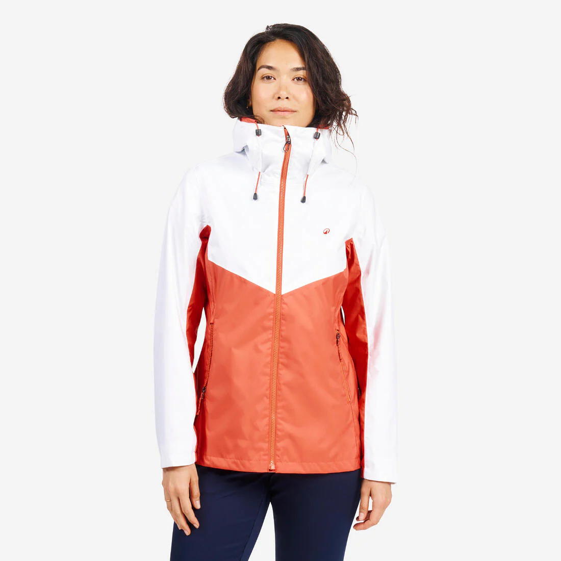 Chamarra de vela impermeable para lluvia gris con para mujer Sailing 100 - Image 4