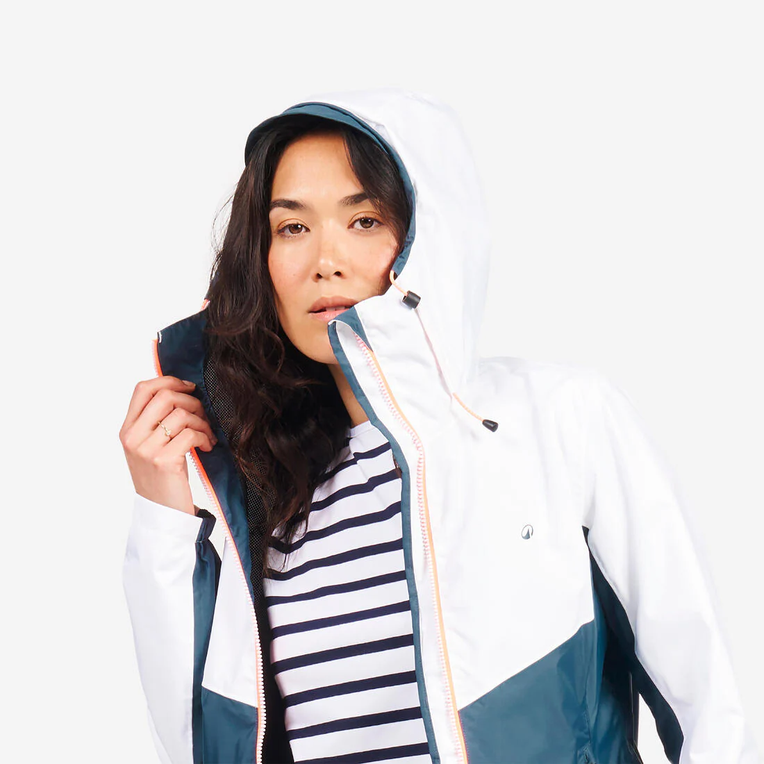Chamarra de vela impermeable para lluvia gris con para mujer Sailing 100 - Image 41