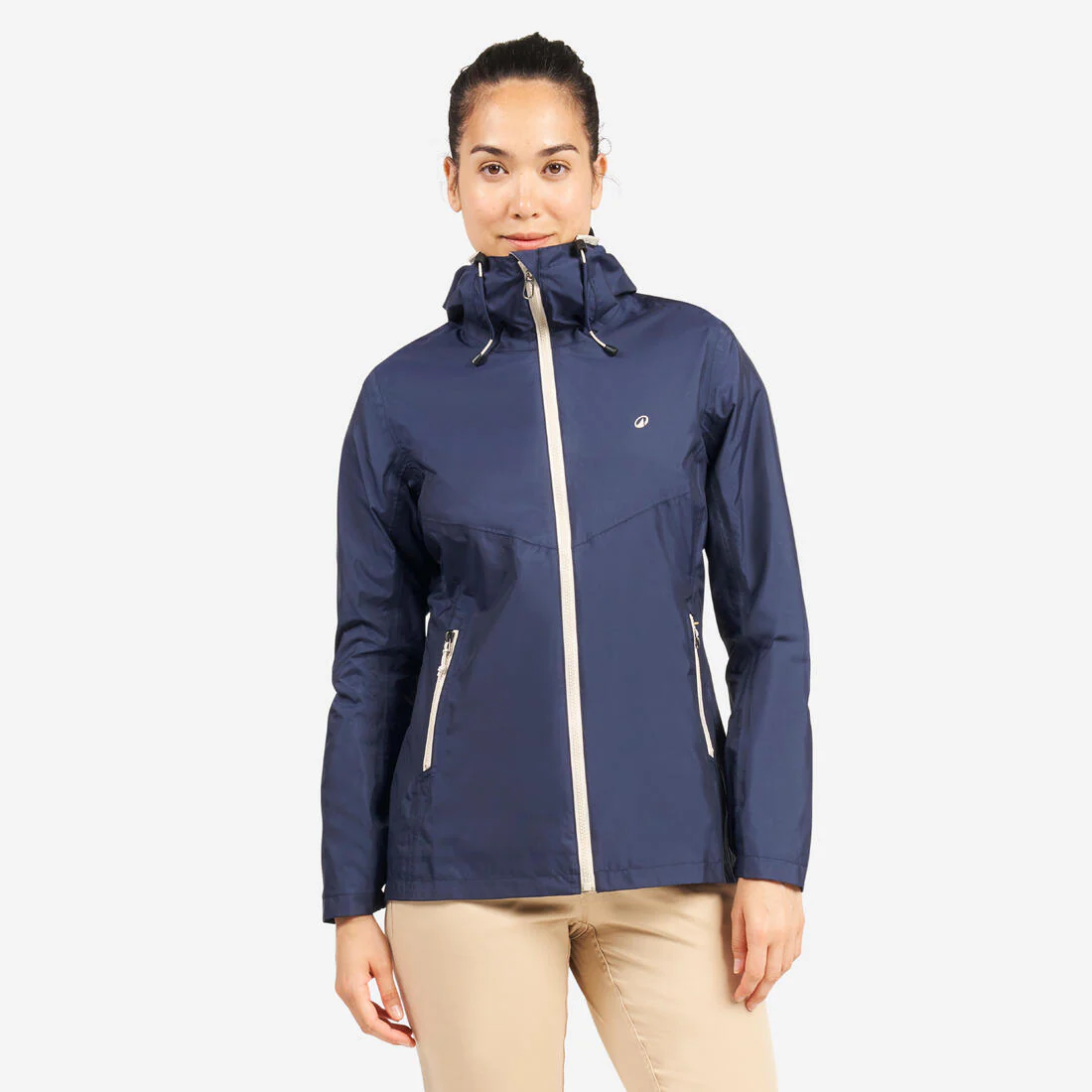 Chamarra de vela impermeable para lluvia gris con para mujer Sailing 100 - Image 5