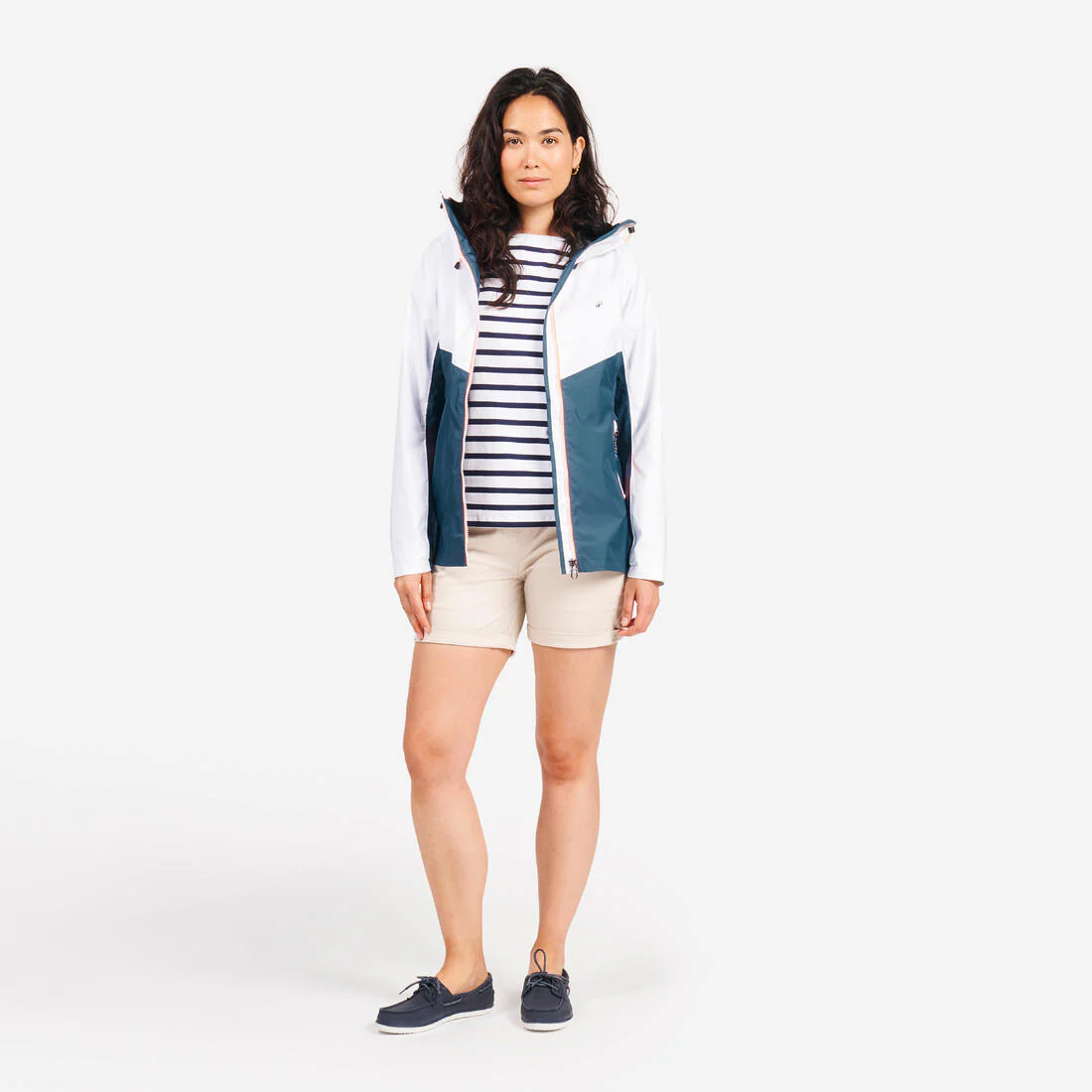 Chamarra de vela impermeable para lluvia gris con para mujer Sailing 100 - Image 58