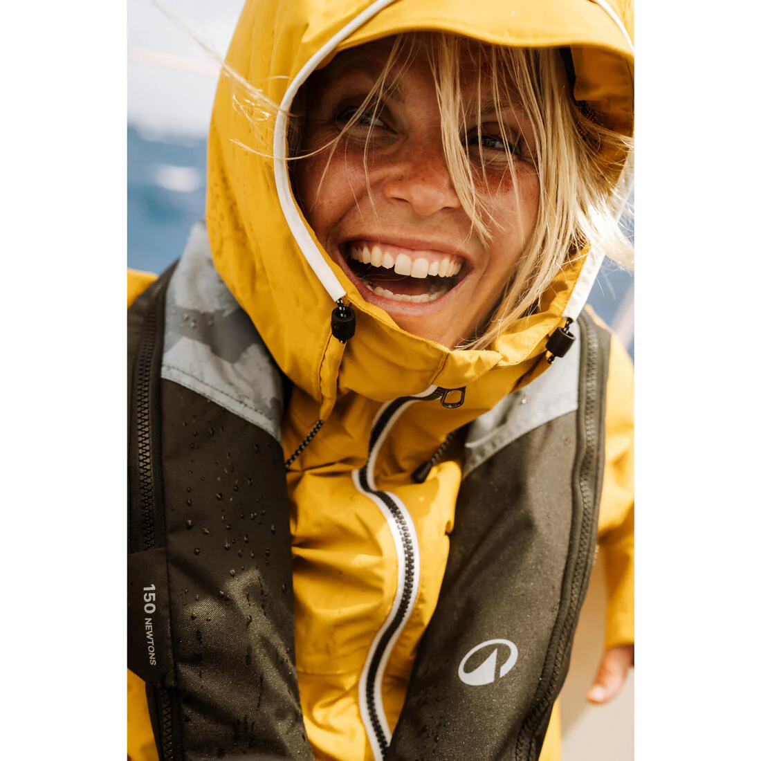 Chamarra de vela impermeable para lluvia gris con para mujer Sailing 100 - Image 60