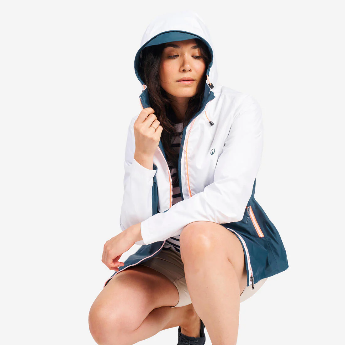 Chamarra de vela impermeable para lluvia gris con para mujer Sailing 100 - Image 64