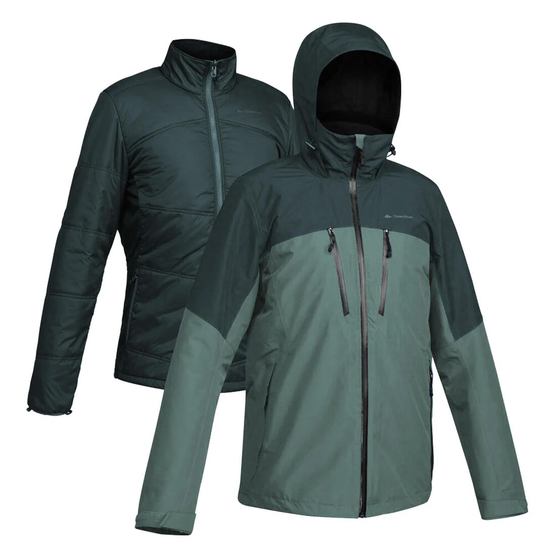Chamarra Impermeable 3en1 para Hombre - Trekking y Viaje - TRAVEL 500 -10 °C - Image 12