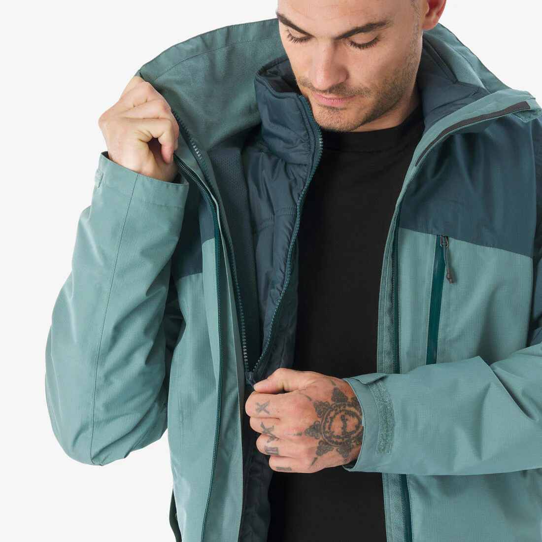 Chamarra Impermeable 3en1 para Hombre - Trekking y Viaje - TRAVEL 500 -10 °C - Image 27
