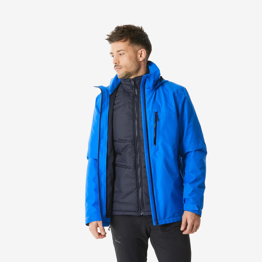 Chamarra Impermeable 3en1 para Hombre - Trekking y Viaje - TRAVEL 500 -10 °C - Image 3