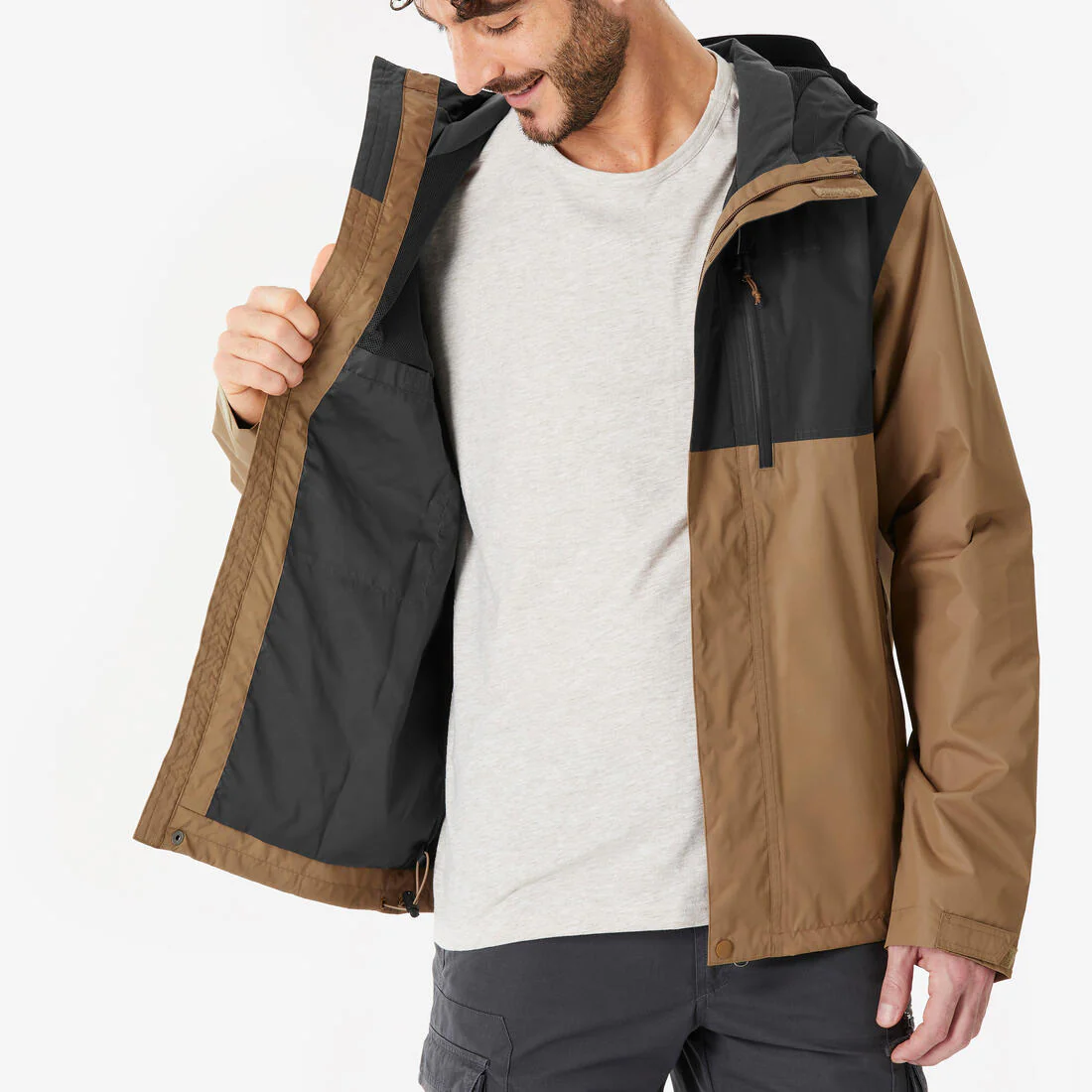 Chamarra impermeable beige y de senderismo para hombre NH500 - Image 21
