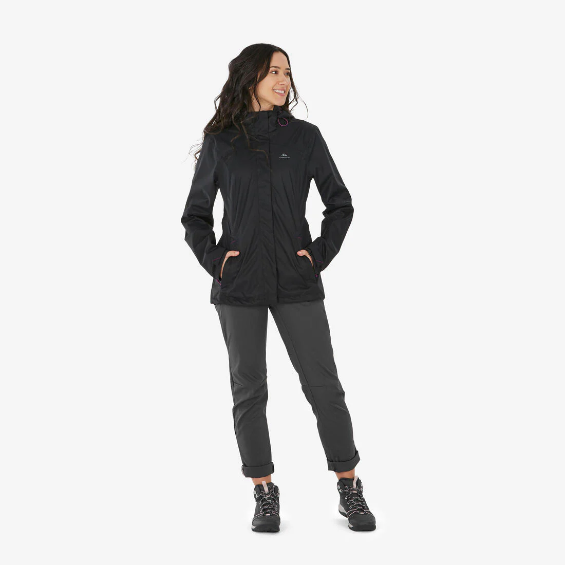 Chamarra ligera impermeable de senderismo en montaña para mujer MH100 - Image 5