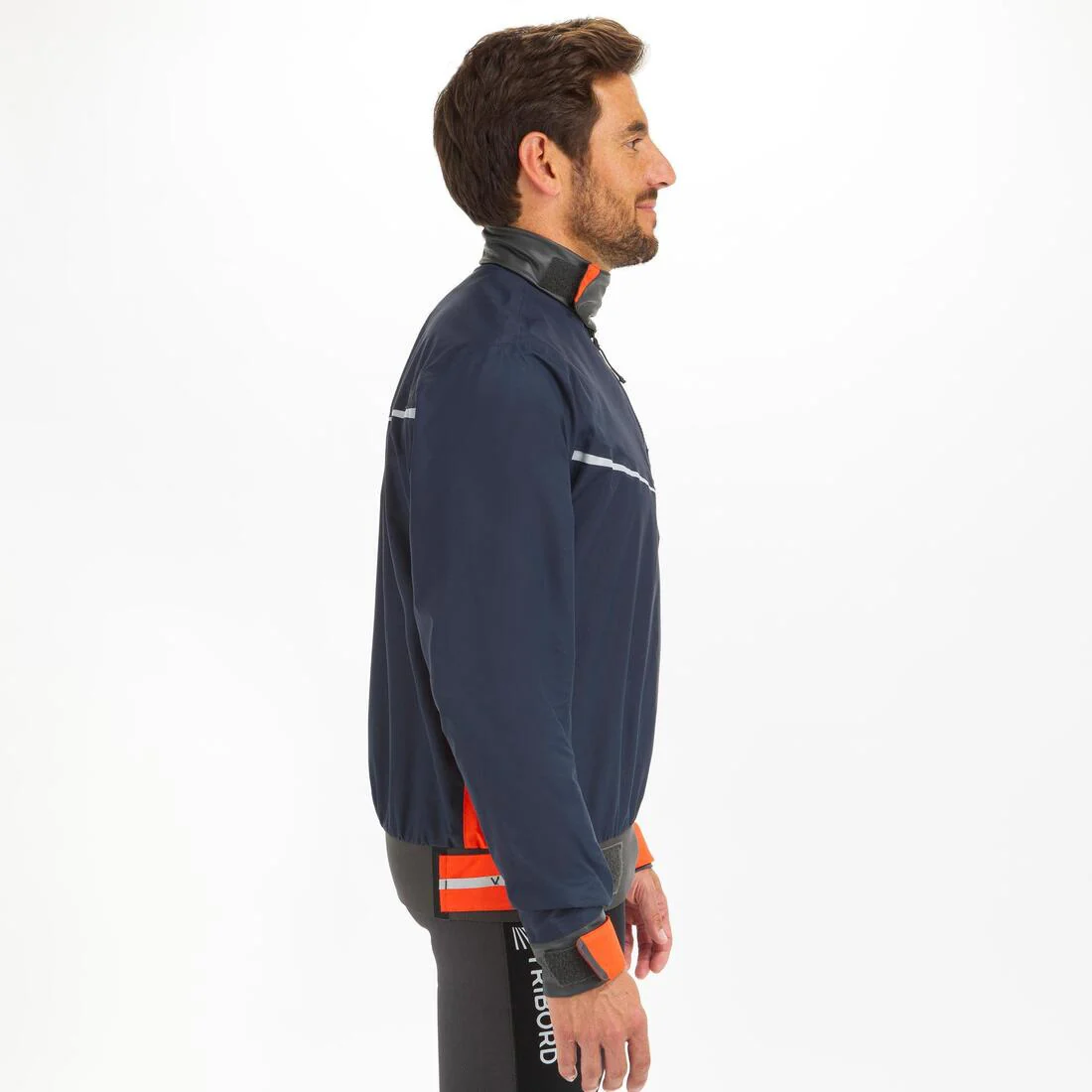 Chamarra náutica de vela rompevientos azul oscuro/naranja para hombre Dinghy 500 - Image 4