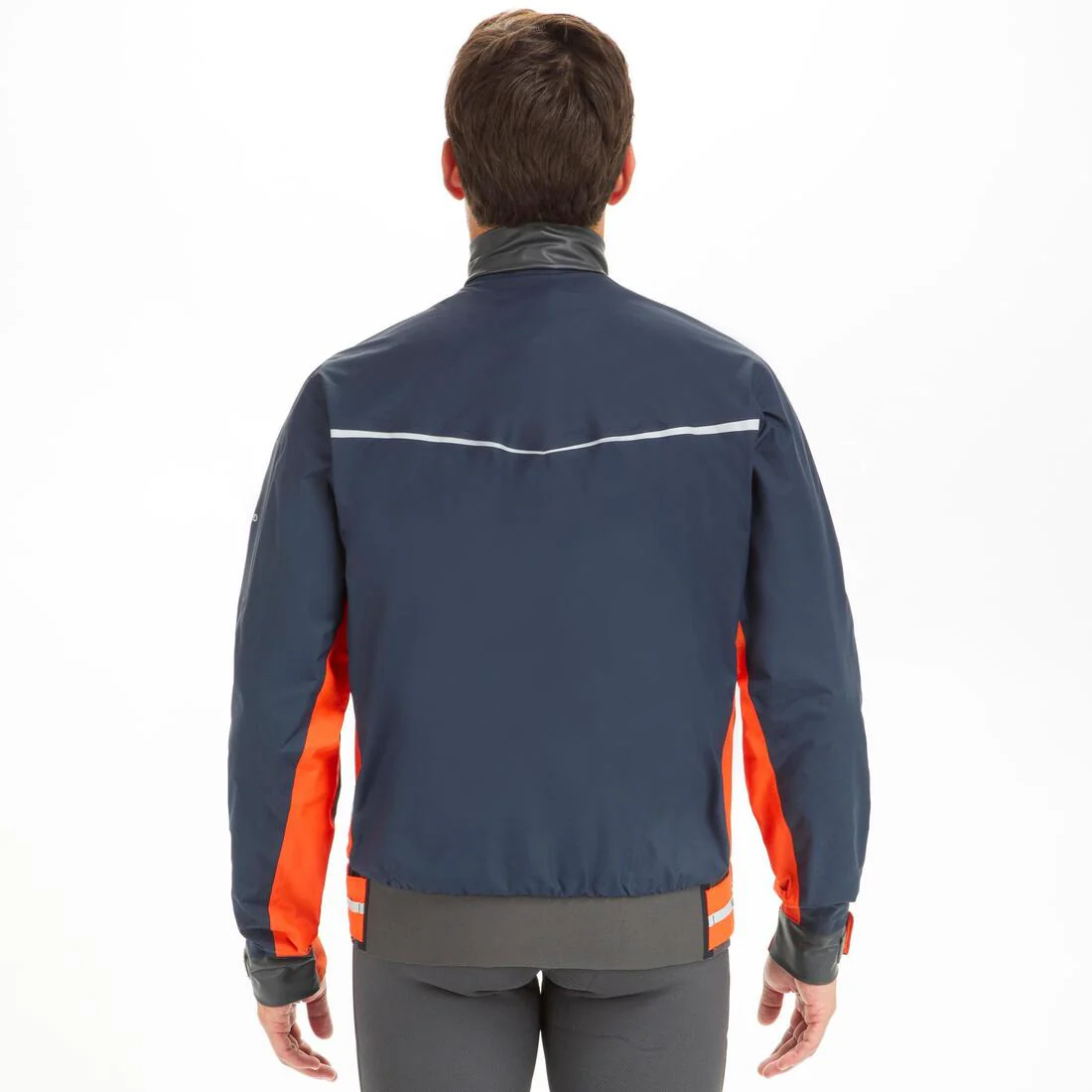 Chamarra náutica de vela rompevientos azul oscuro/naranja para hombre Dinghy 500 - Image 5
