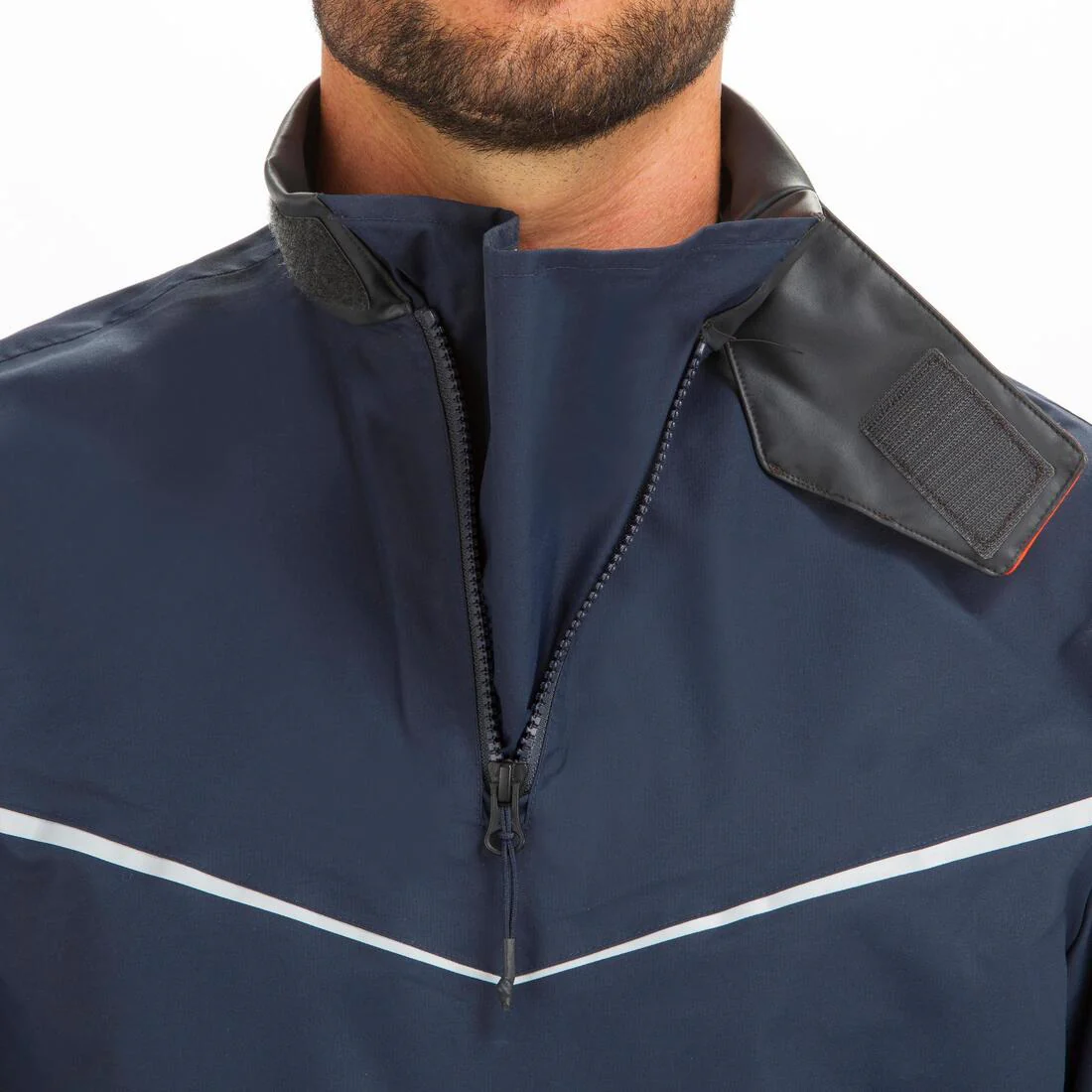 Chamarra náutica de vela rompevientos azul oscuro/naranja para hombre Dinghy 500 - Image 6