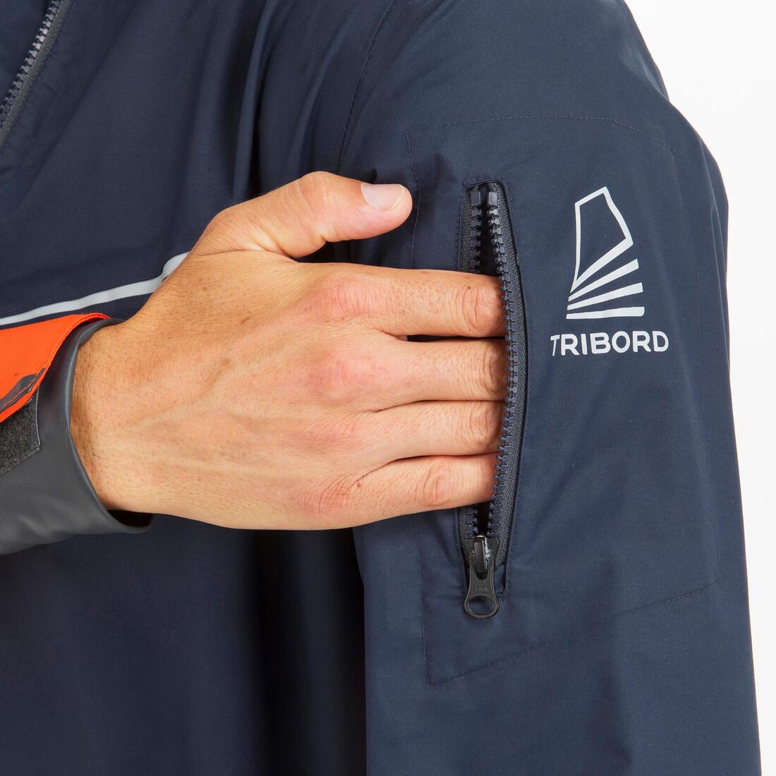 Chamarra náutica de vela rompevientos azul oscuro/naranja para hombre Dinghy 500 - Image 7