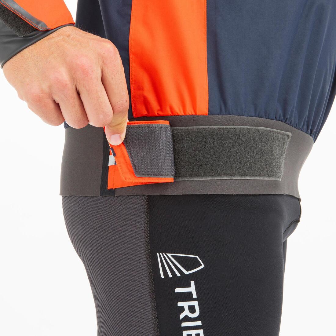 Chamarra náutica de vela rompevientos azul oscuro/naranja para hombre Dinghy 500 - Image 8
