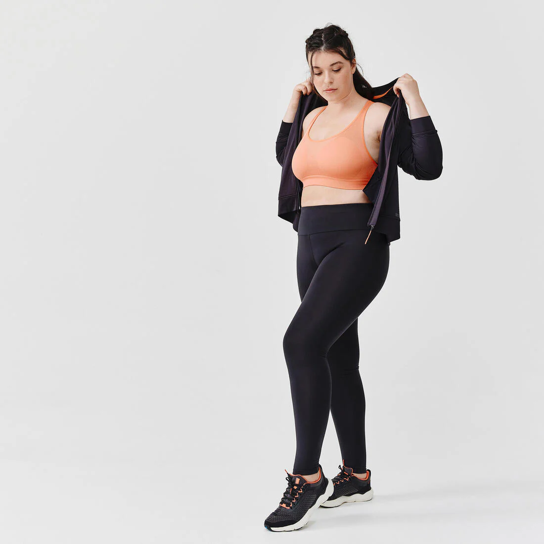 Chamarra transpirable Running mujer - Dry negro - Image 2