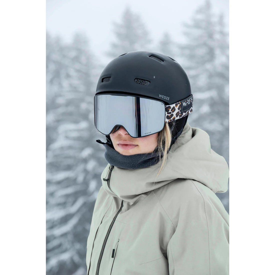 Chaqueta de Nieve Ski y Snowboard Mujer - Wedze FR 100 Impermeable Caqui - Image 11