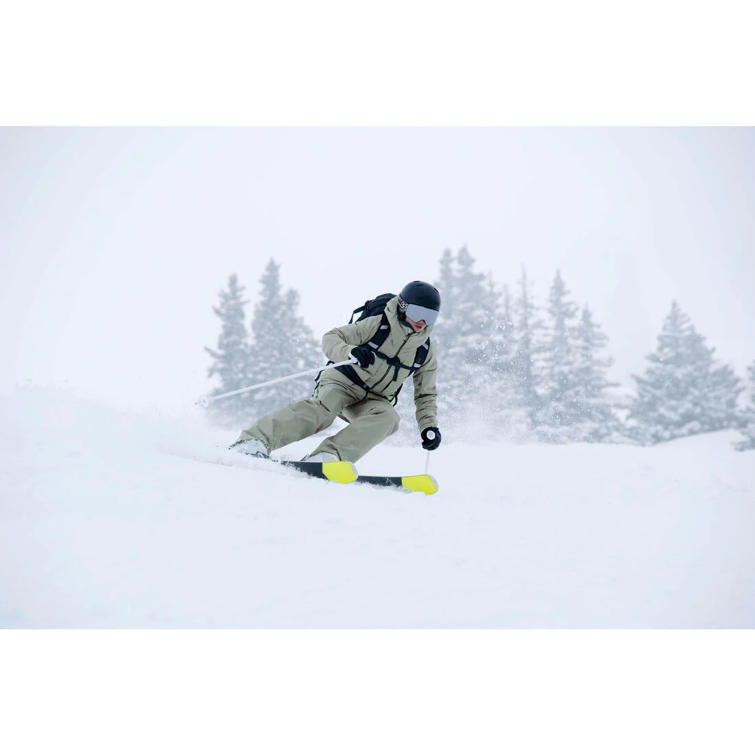 Chaqueta de Nieve Ski y Snowboard Mujer - Wedze FR 100 Impermeable Caqui - Image 12