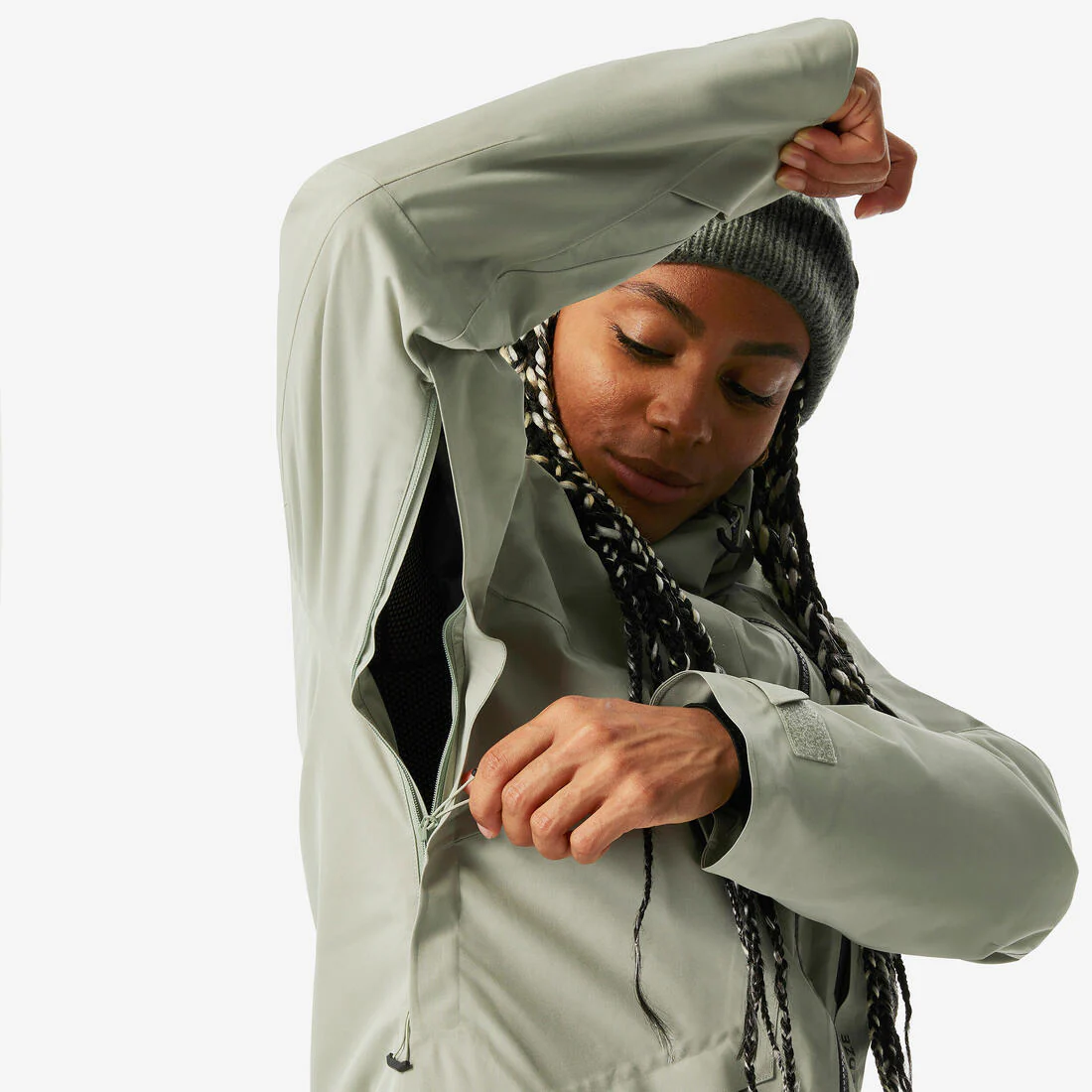 Chaqueta de Nieve Ski y Snowboard Mujer - Wedze FR 100 Impermeable Caqui - Image 4