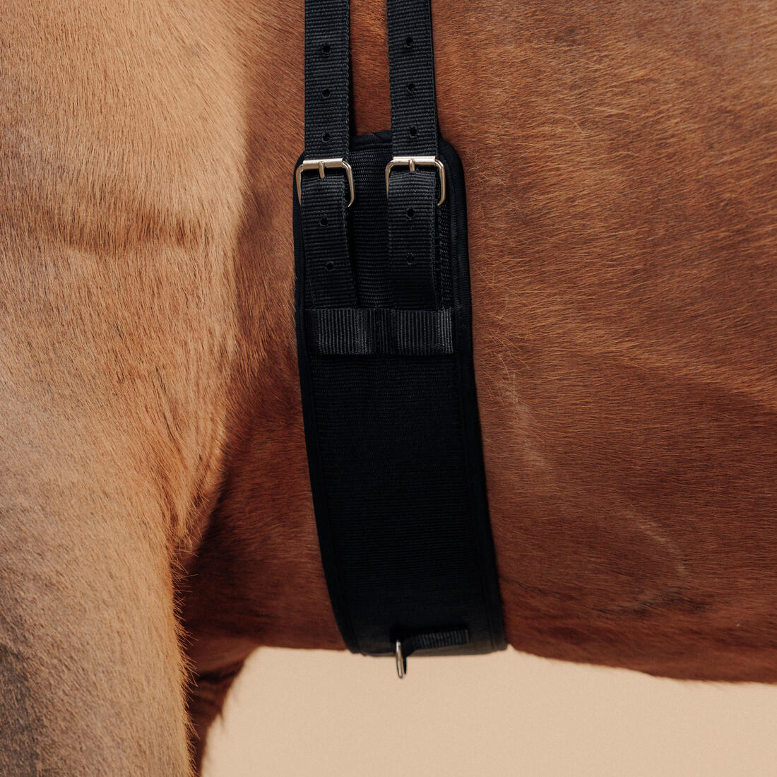 Cincho elástico de equitación negro para poni y caballo - Image 3
