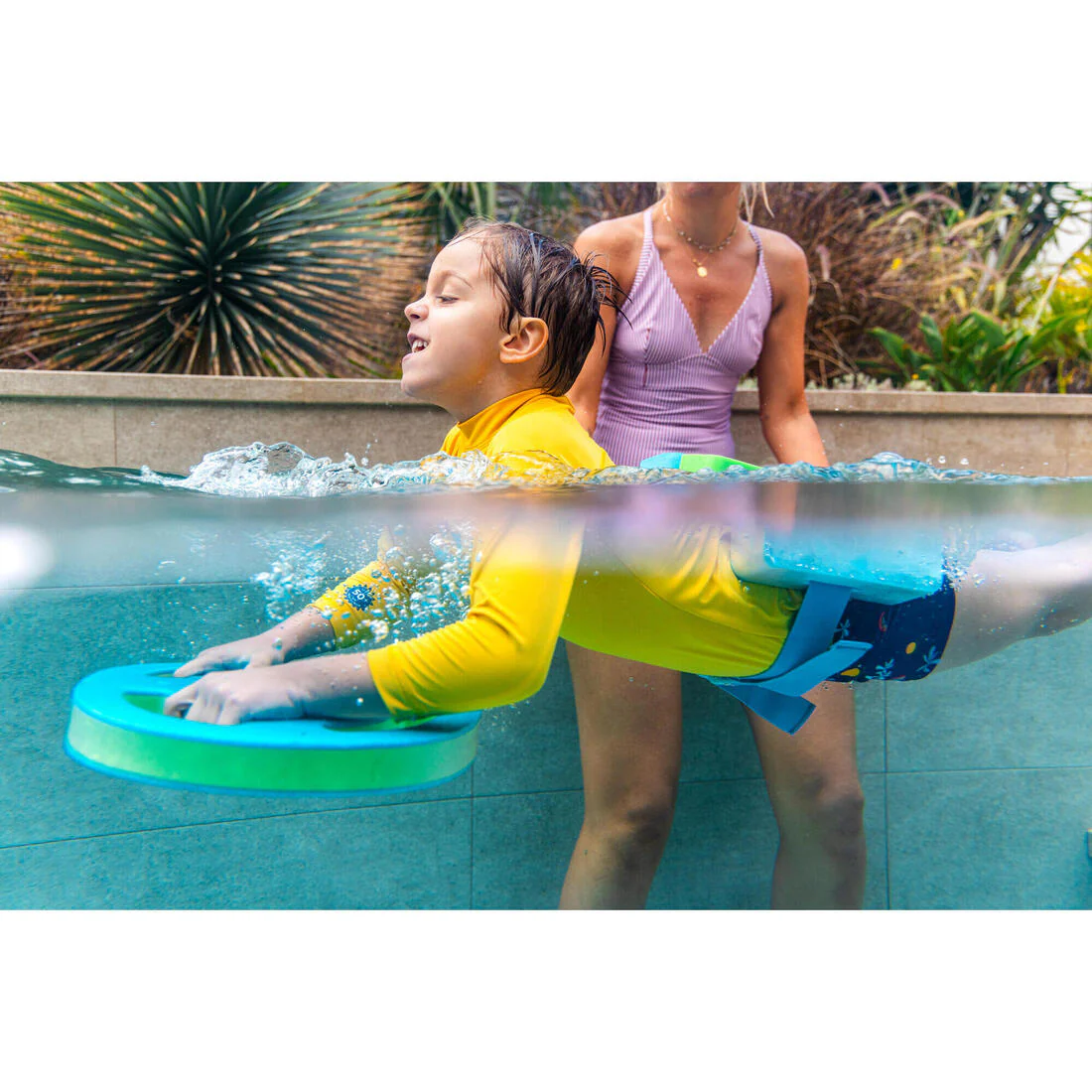 Cinturón de natación con bloques de espuma azul y verde para niños de 15 a 60 kg - Image 5