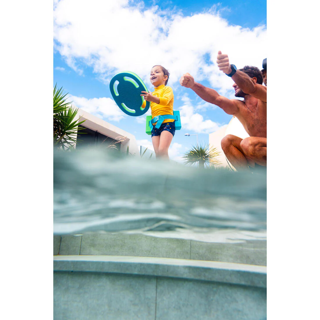 Cinturón de natación con bloques de espuma azul y verde para niños de 15 a 60 kg - Image 8