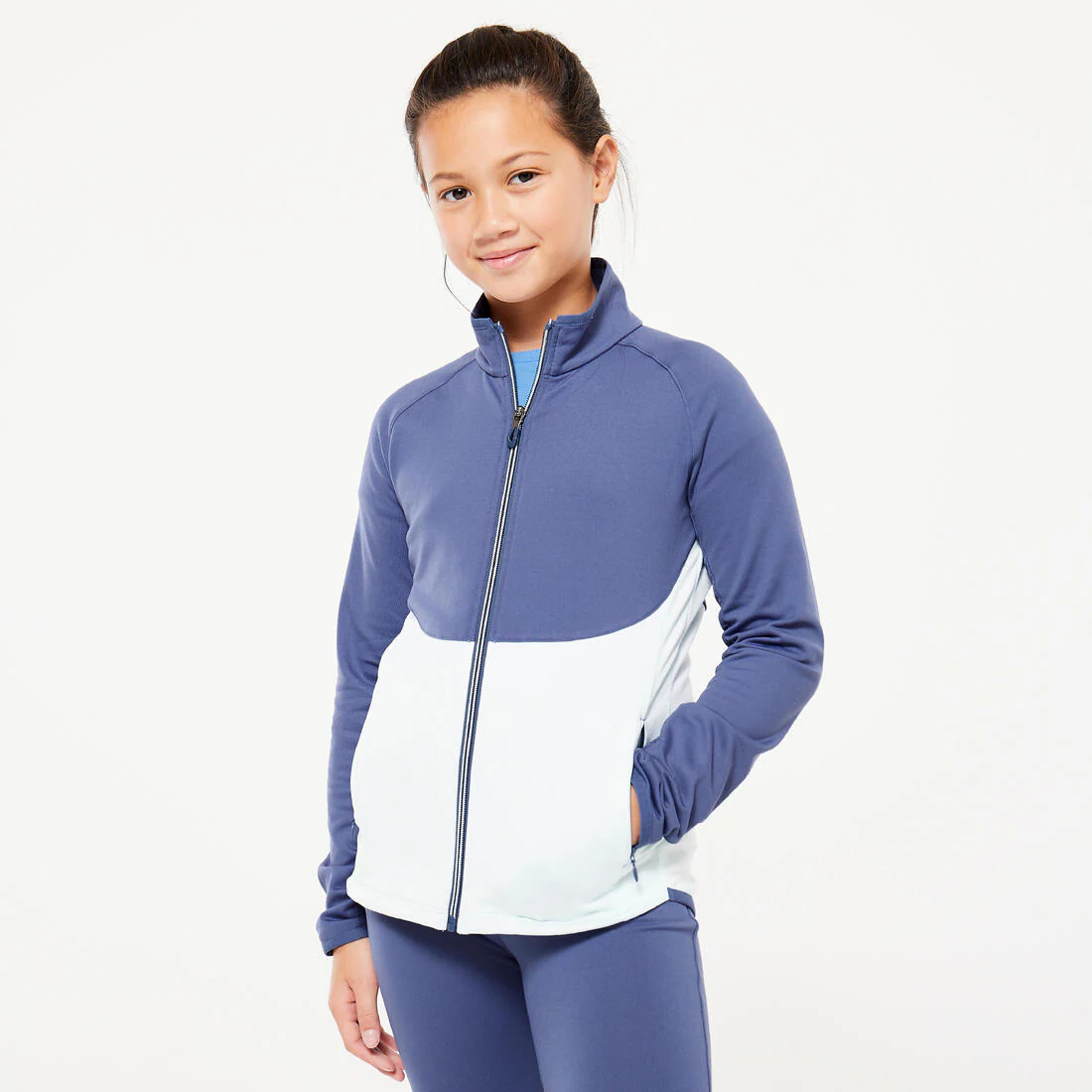 Conjunto deportivo transpirable azul y menta para niños S500 - Image 2
