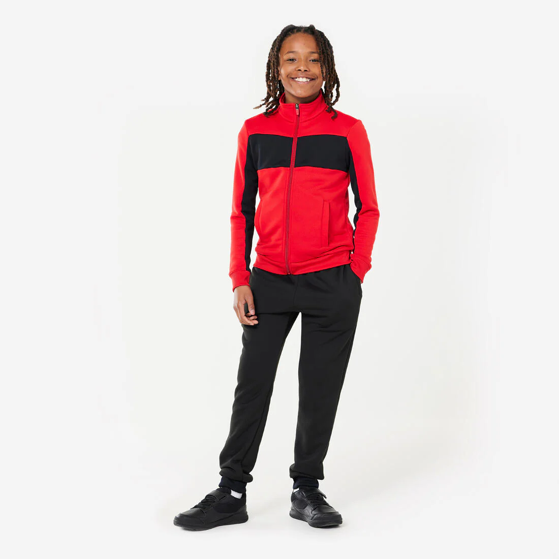 Conjunto deportivo transpirable rojo con unisex para niños - Image 2