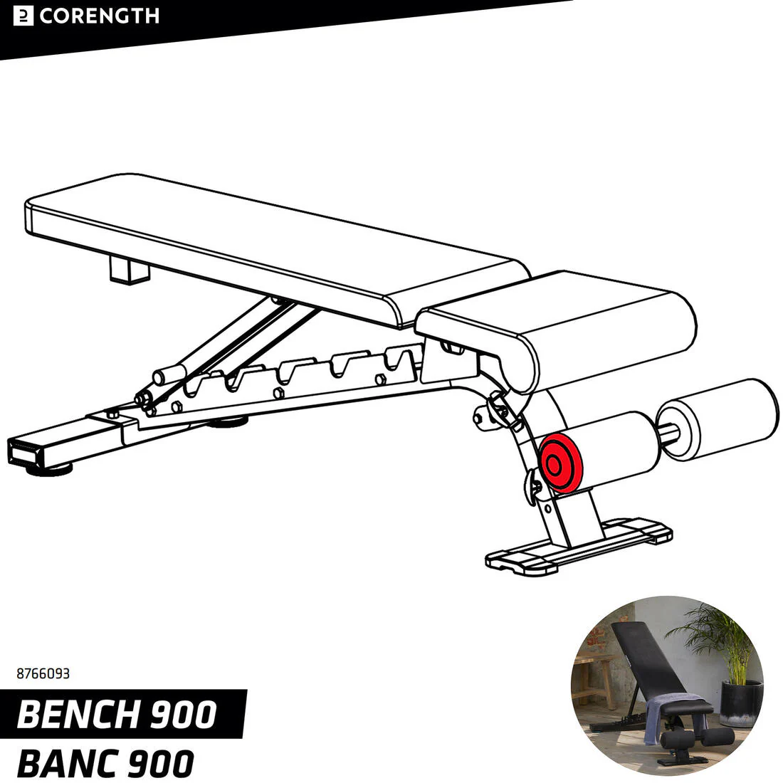 Conteras de diábolo para banco de musculación 900 - Image 4