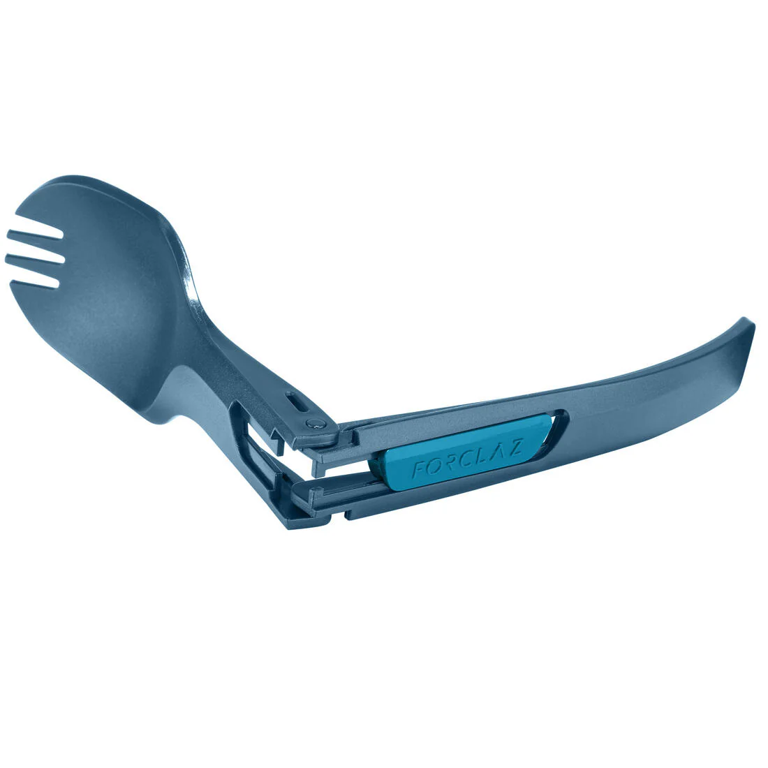 Cubierto plegable trekking (tenedor / cuchara) - TREK 500 plástico azul - Image 2