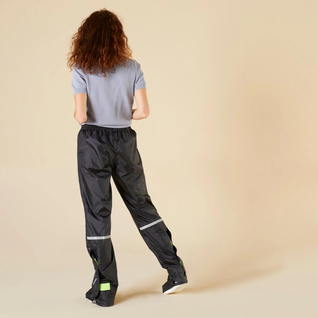 Cubrepantalón de ciclismo urbano impermeable con cubrecalzado negro 100 - Image 6