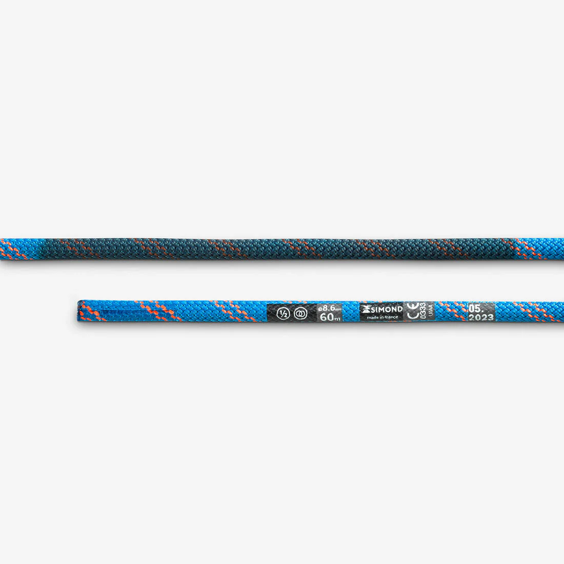 Cuerda doble de escalada y alpinismo de 8.6 mm x 60 m azul Rappel - Image 7