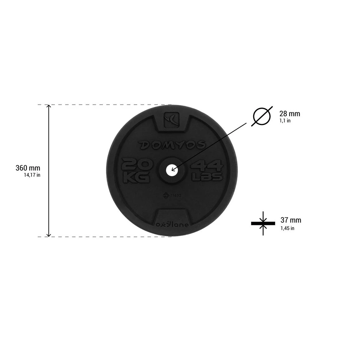 Disco para pesas 28mm de .5 a 20 kilos Cross Training - Image 2