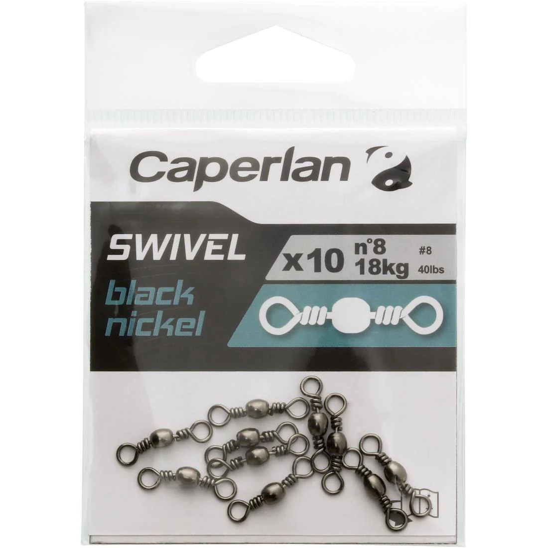 EMERILLÓN BARRILETE PESCA SWIVEL BLACK NICKEL X10 - Image 4