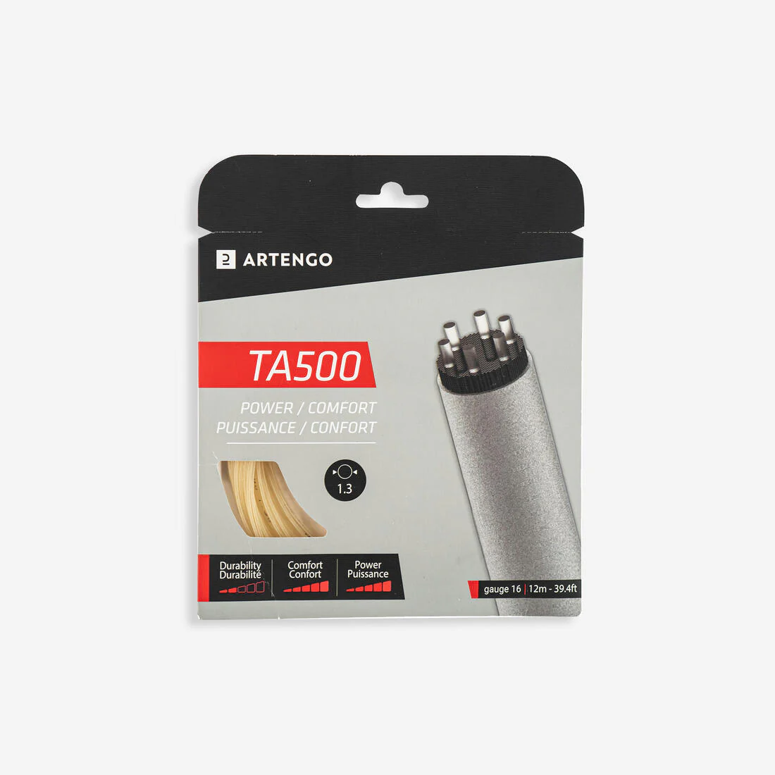 ENCORDADO DE TENIS MULTIFILAMENTOS TA 500 CONFORT 1.3 mm BEIGE