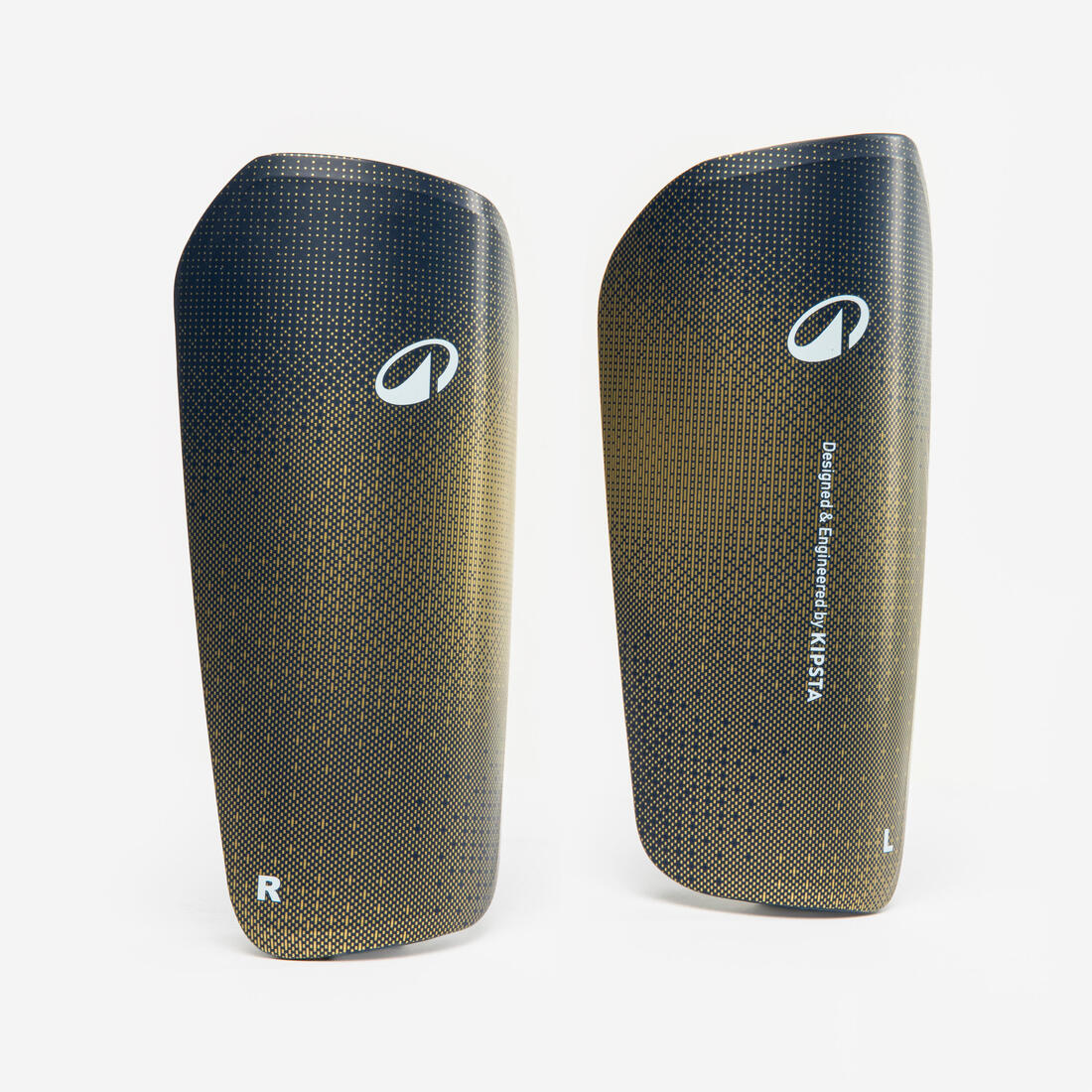 Espinilleras de futbol con perneras de sujeción azules para adulto F500 - Image 2