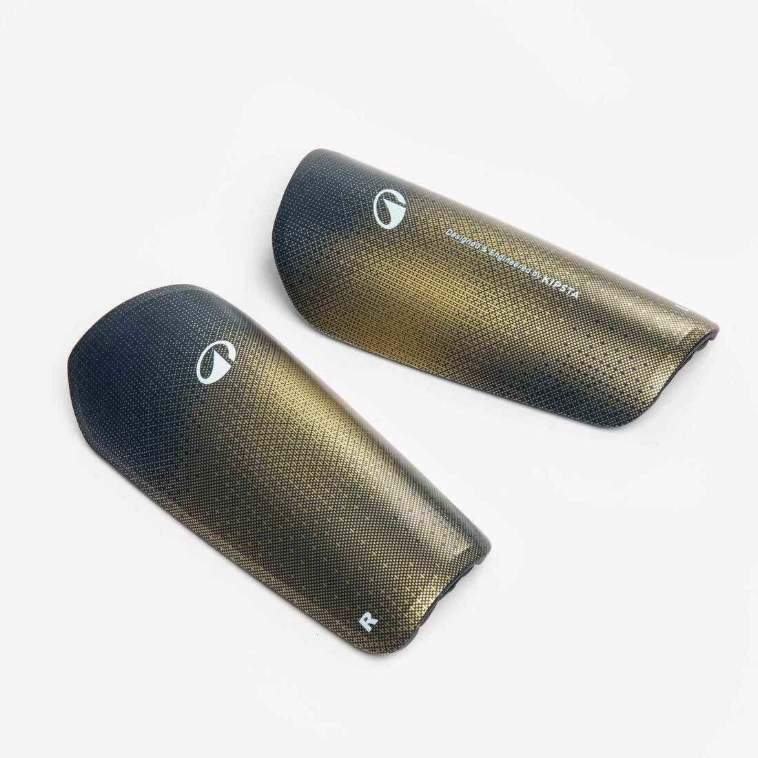 Espinilleras de futbol con perneras de sujeción azules para adulto F500 - Image 3