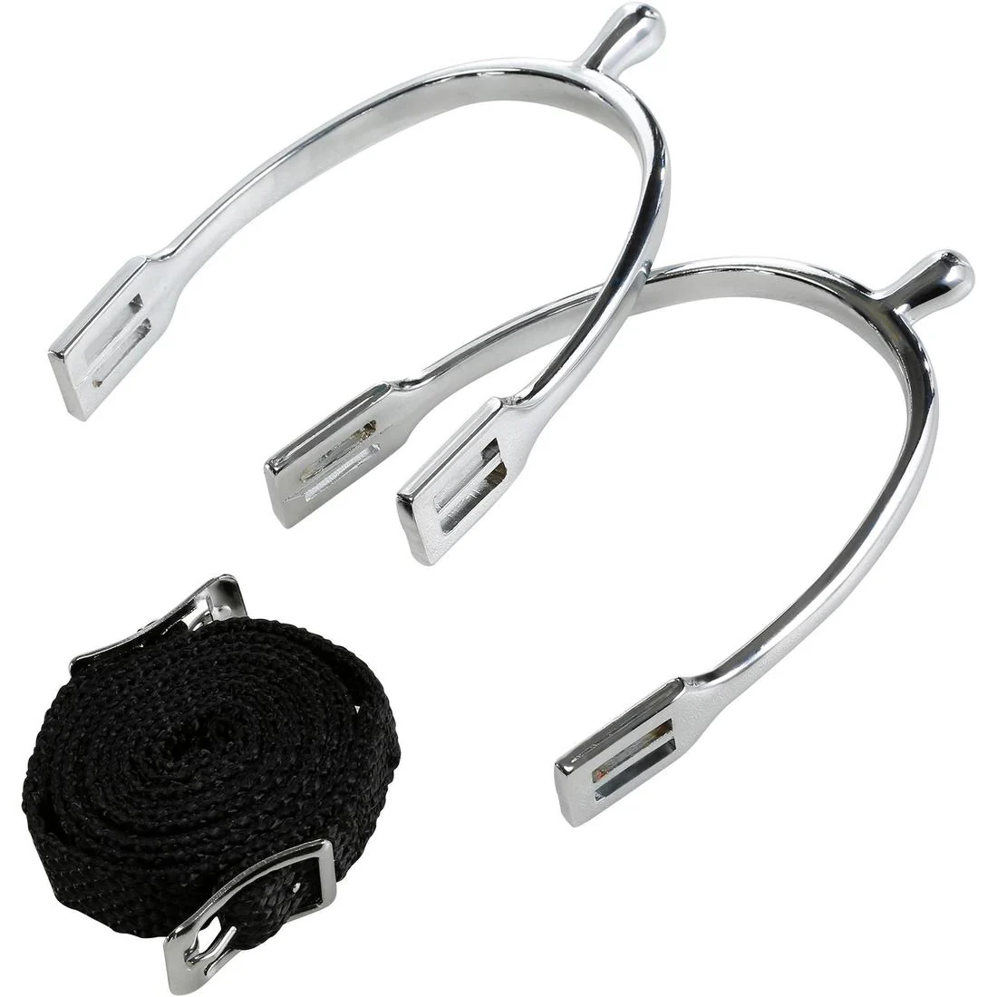 Espuelas de equitación júnior punta redonda + correas - 15 mm - Image 3