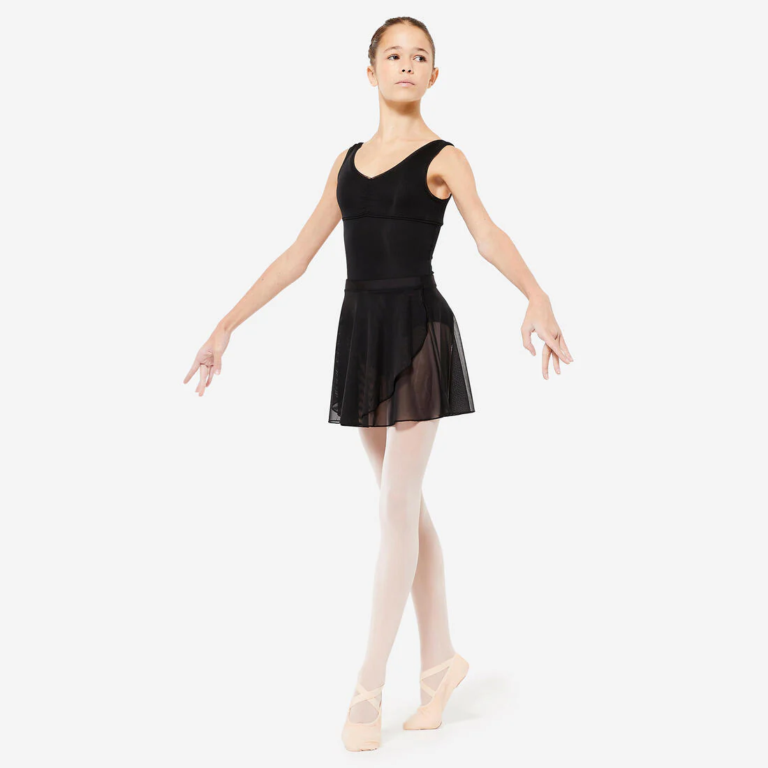 Falda de danza clásica de gasa negra 500 - Image 2