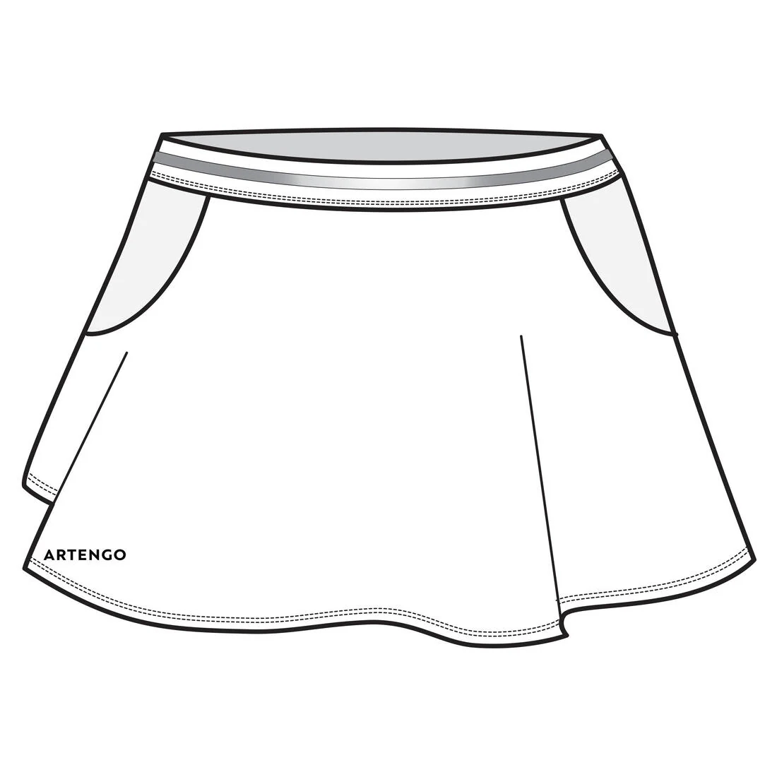 Falda de tenis blanca para niña TSK 500 - Image 19