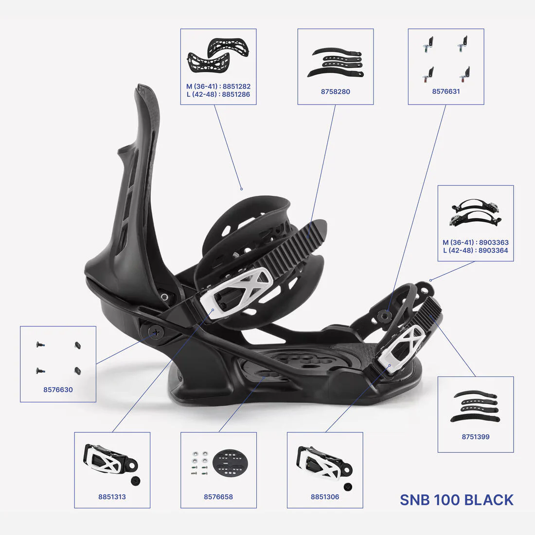 Fijaciones snowboard hombre en pista/fuera de pista - SNB 100 negras - Image 10