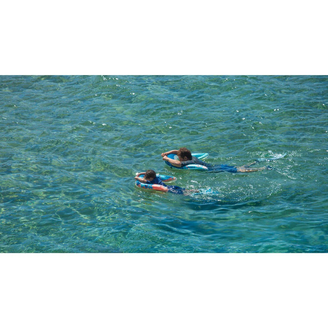 Flotador de snorkel de observación azul con naranja Olu 120 Fish - Image 9