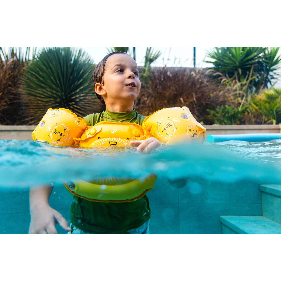 Flotadores de natación evolutivos con estampado floral para niños Tiswim - Image 42